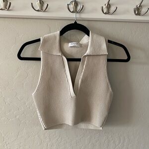 Aritzia Babaton Sculpt Knot Polo Top